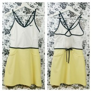 Nike White and Yellow Mini Dress